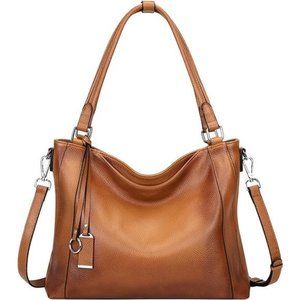 Over Earth Soft Leather Handbags for Women Shoulder Hobo Bag